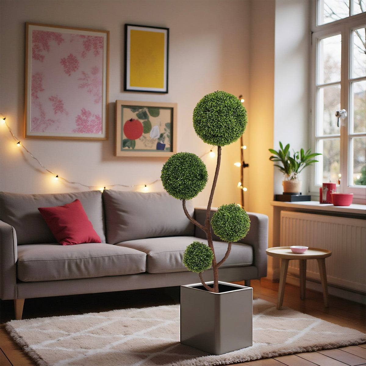 Artificial Boxwood Topiary Tree - 5FT Tall Triple Ball Shape