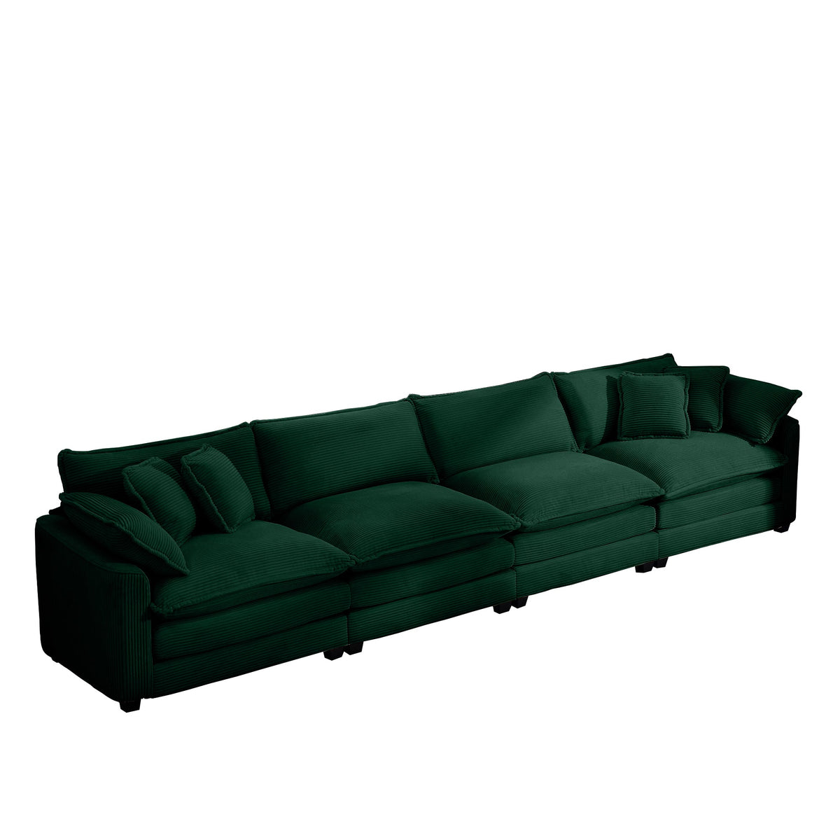 Modern Upholstered 4-Seater Corduroy Sofa