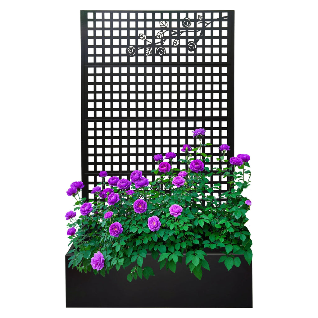 Metal Planter Box with Trellis