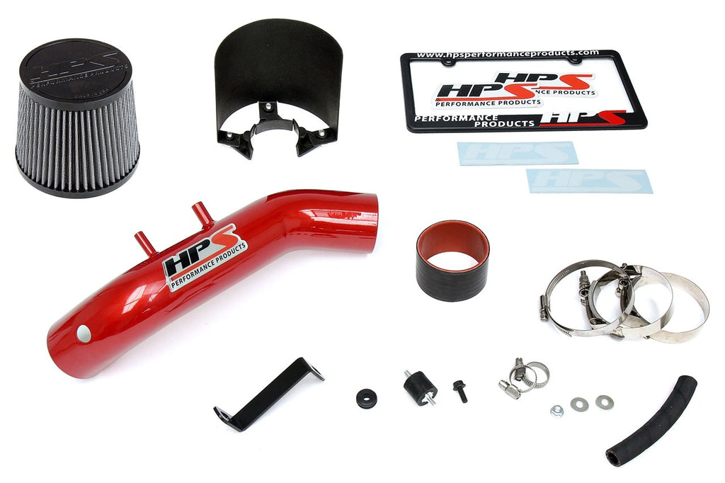 HPS Shortram Air Intake Kit 2003-2006 Honda Accord 2.4L without MAF Sensor, Includes Heat Shield, Red