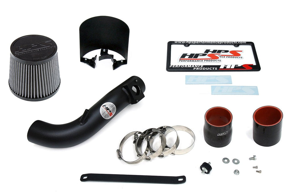 HPS Performance Products Shortram Air Intake Kit 2008-2014 Mitsubishi Lancer 2.0L 2.4L Non Turbo, Includes Heat Shield, Black