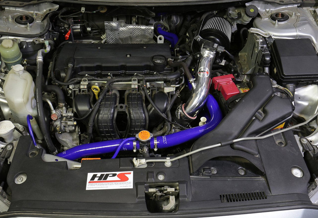 HPS Performance Products Shortram Air Intake Kit 2008-2014 Mitsubishi Lancer 2.0L 2.4L Non Turbo, Includes Heat Shield, Black