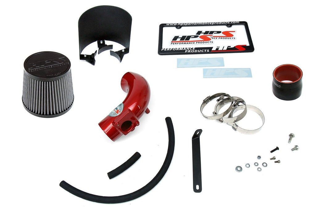 HPS Shortram Air Intake Kit 2003-2009 Mazda Mazda3 2.0L 2.3L Non Turbo, Includes Heat Shield, Red