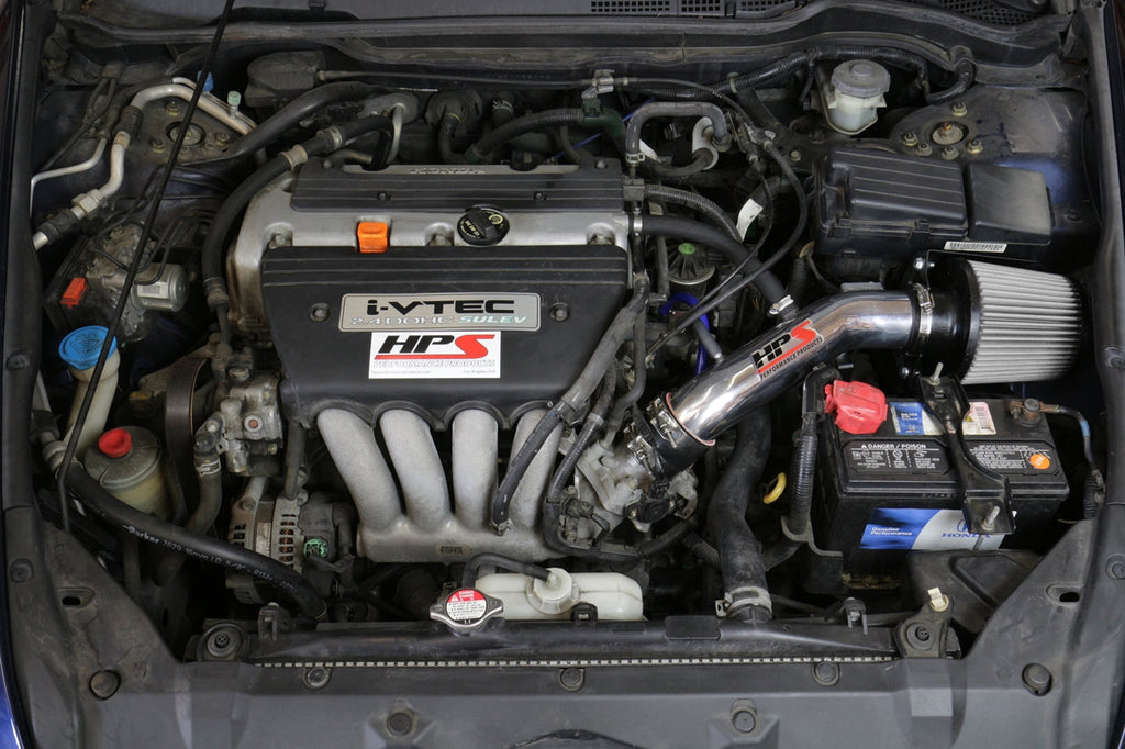 HPS Performance HPS Shortram Air Intake Kit 2003-2007 Honda Accord 2.4L with MAF Sensor SULEV, Includes Heat Shield, 827-173