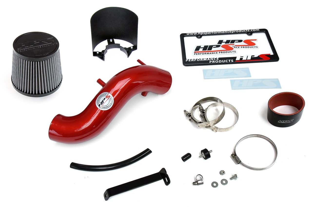 HPS Shortram Air Intake Kit 2011-2015 Kia Optima 2.4L, Includes Heat Shield, Red