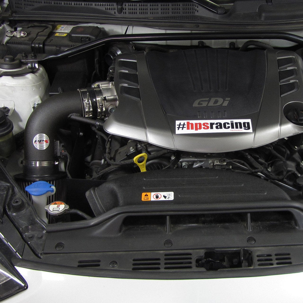 HPS Shortram Air Intake Kit 2013-2015 Hyundai Genesis Coupe 3.8L V6, Includes Heat Shield, Polish