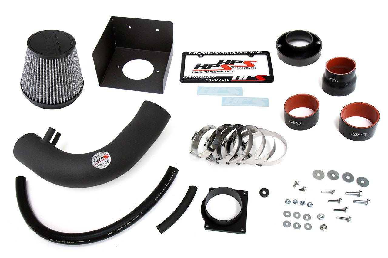 HPS Shortram Air Intake Kit 1997-2004 Ford Expedition 4.6L 5.4L V8, Includes Heat Shield, Black