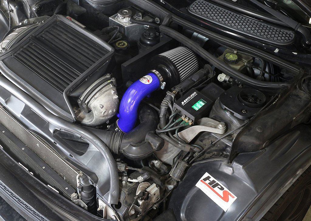 HPS Shortram Air Intake Kit 2006 Mini Cooper S 1.6L Supercharged with Manual Trans., Includes Heat Shield, Blue