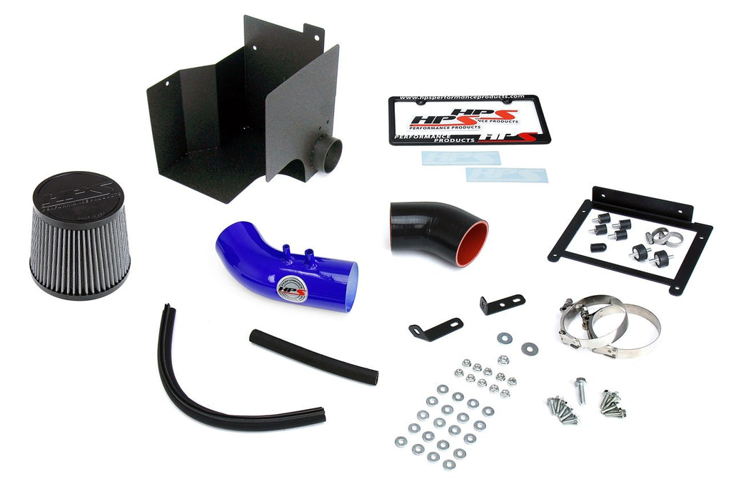 HPS Performance Products HPS Shortram Air Intake Kit 2013 Kia Forte5 2.0L, Includes Heat Shield, Blue