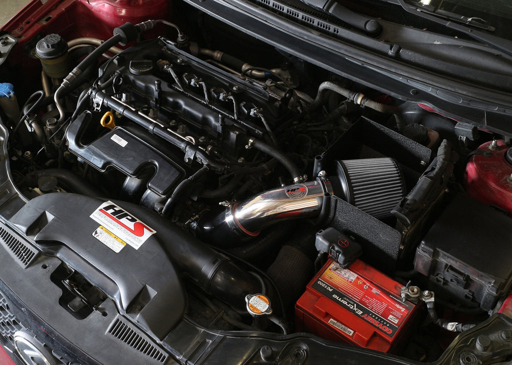 HPS Performance Products HPS Shortram Air Intake Kit 2010-2013 Kia Forte Koup 2.4L, Includes Heat Shield, Polish