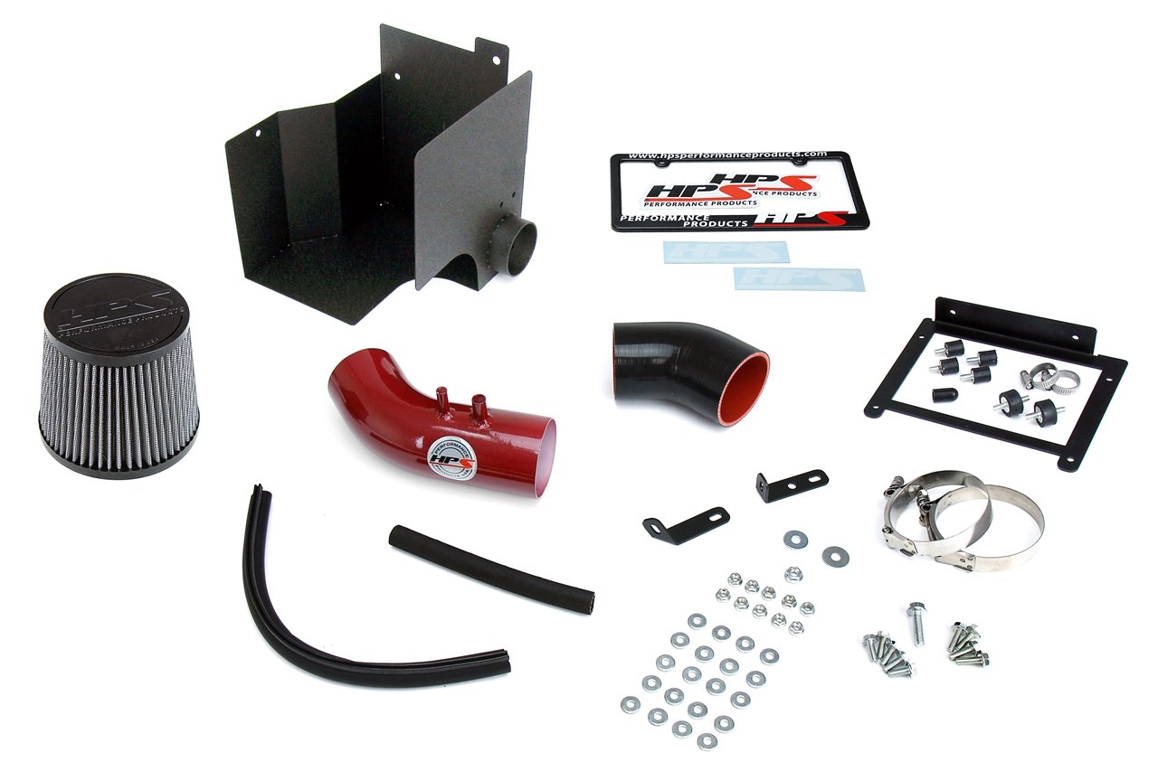 HPS Shortram Air Intake Kit 2010-2013 Kia Forte 2.0L, Includes Heat Shield, Red