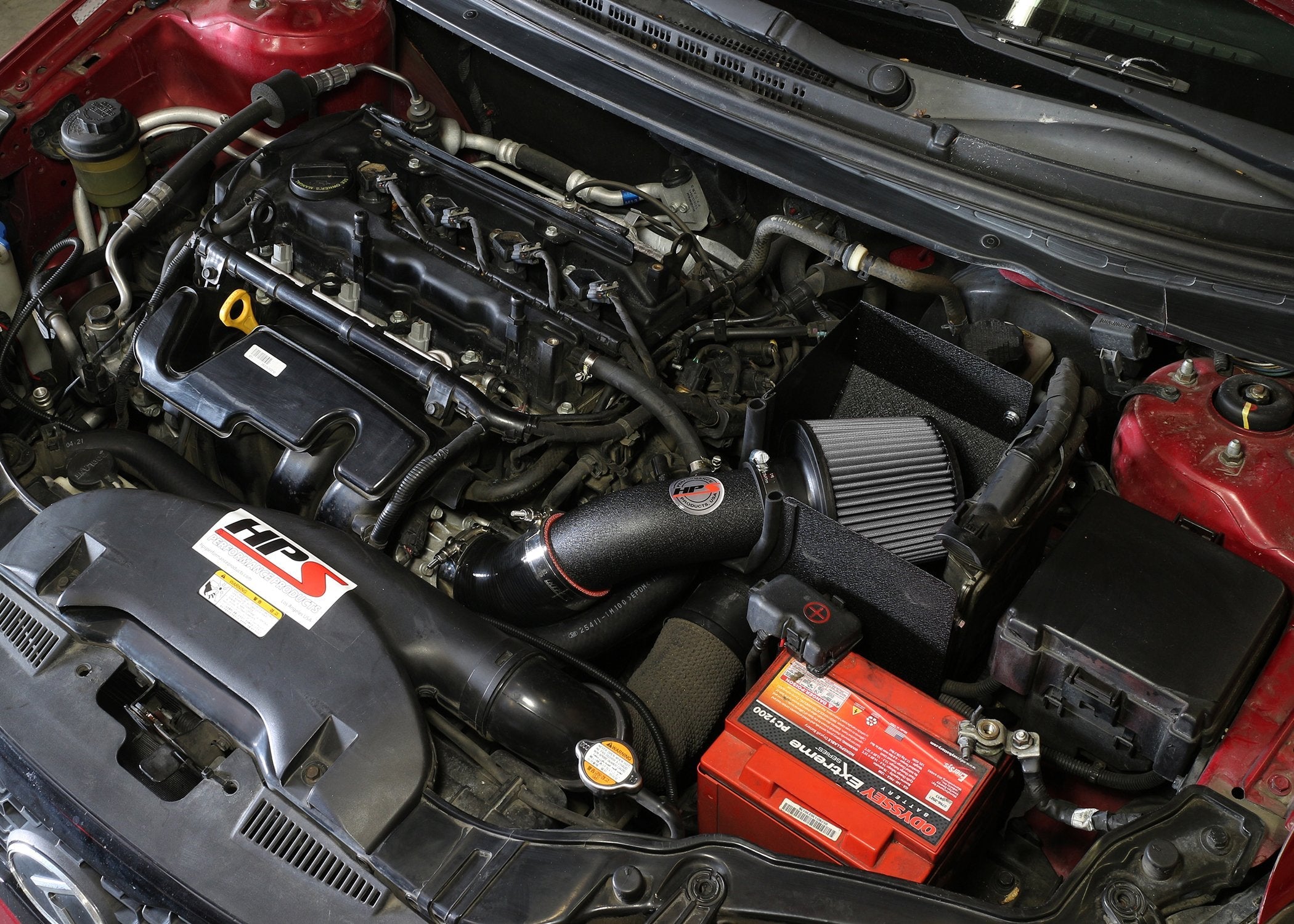 HPS Performance Products HPS Shortram Air Intake Kit 2013 Kia Forte5 2.0L, Includes Heat Shield, Black