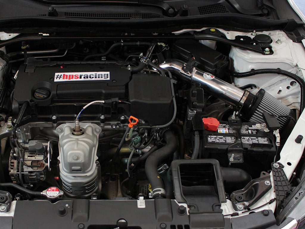 HPS Performance HPS Shortram Air Intake Kit 2013-2017 Honda Accord 2.4L, Includes Heat Shield, 827-555