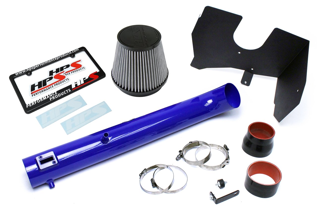 HPS Shortram Air Intake Kit 2005-2015 Nissan Frontier 4.0L V6, Includes Heat Shield, Blue