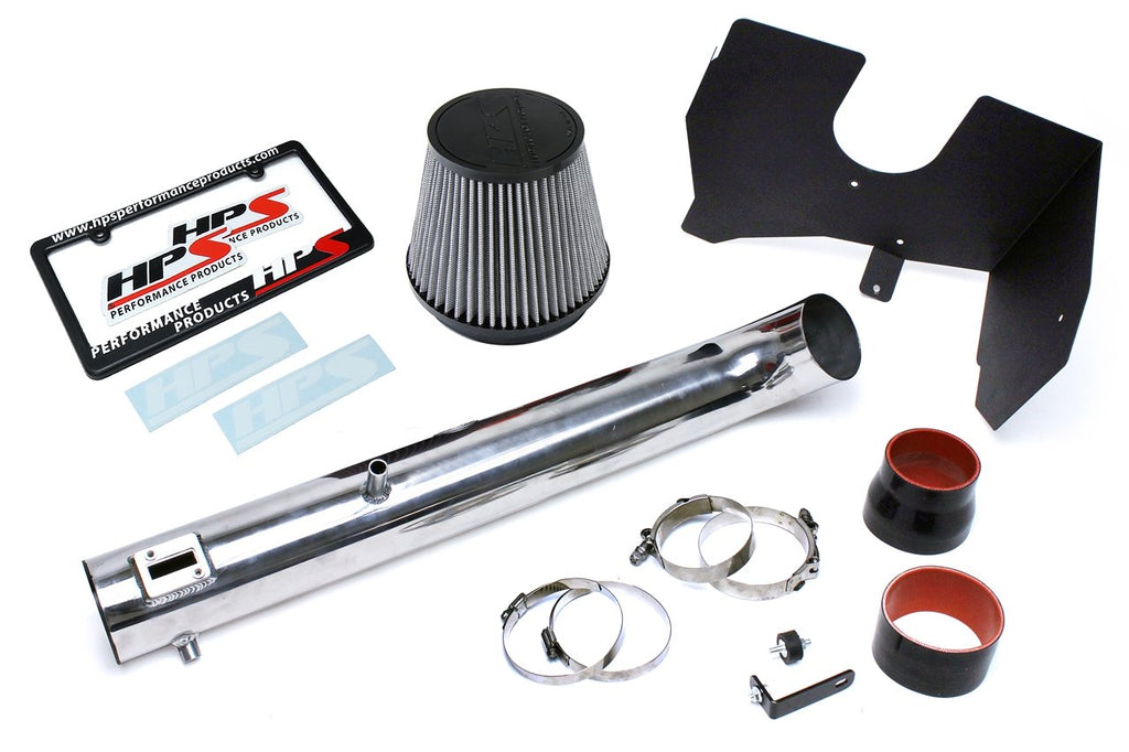 HPS Shortram Air Intake Kit 2005-2015 Nissan Frontier 4.0L V6, Includes Heat Shield, Polish