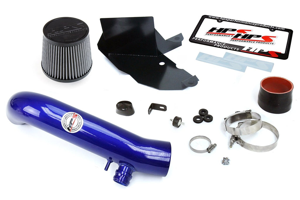 HPS Shortram Air Intake Kit 2015-2017 Volkswagen GTI 2.0T TSI Turbo, Includes Heat Shield, Blue