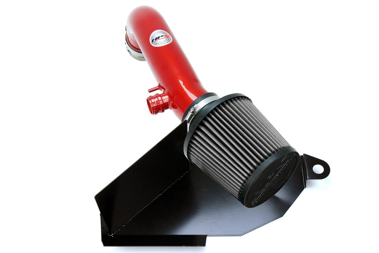 HPS Shortram Air Intake Kit 2015-2017 Volkswagen Golf 2.0T TSI Turbo, Includes Heat Shield, Red