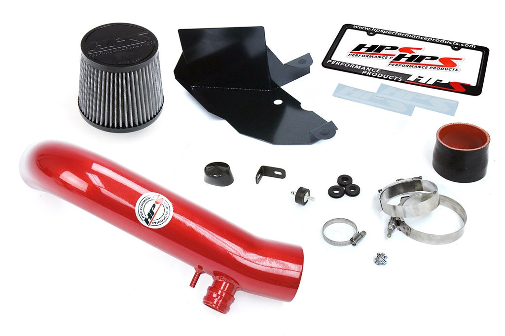 HPS Performance Products Shortram Air Intake Kit 2015-2017 Volkswagen Golf 1.8T TSI Turbo, Includes Heat Shield, Red