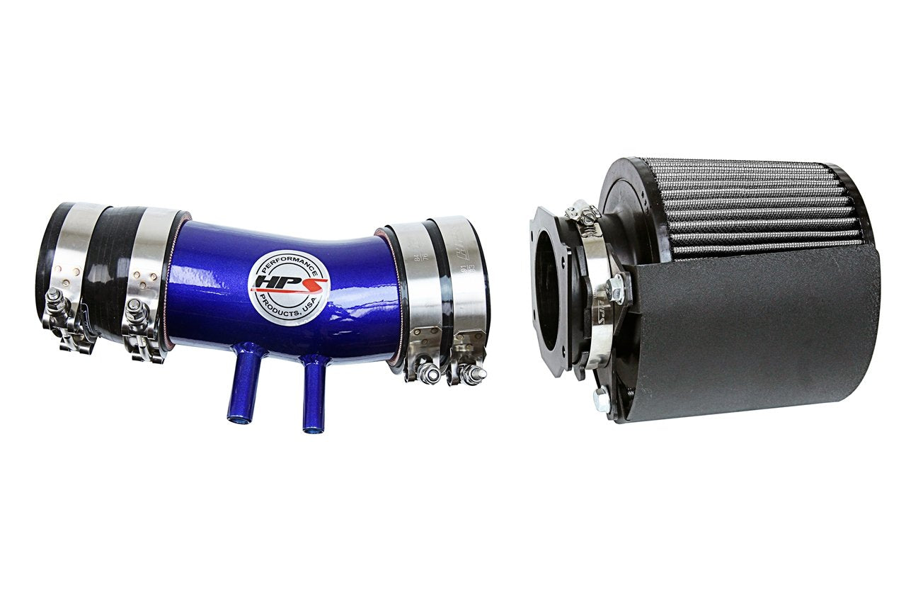 HPS Shortram Air Intake Kit 1999-2004 Nissan Frontier 3.3L V6 Non Supercharged, Includes Heat Shield, Blue