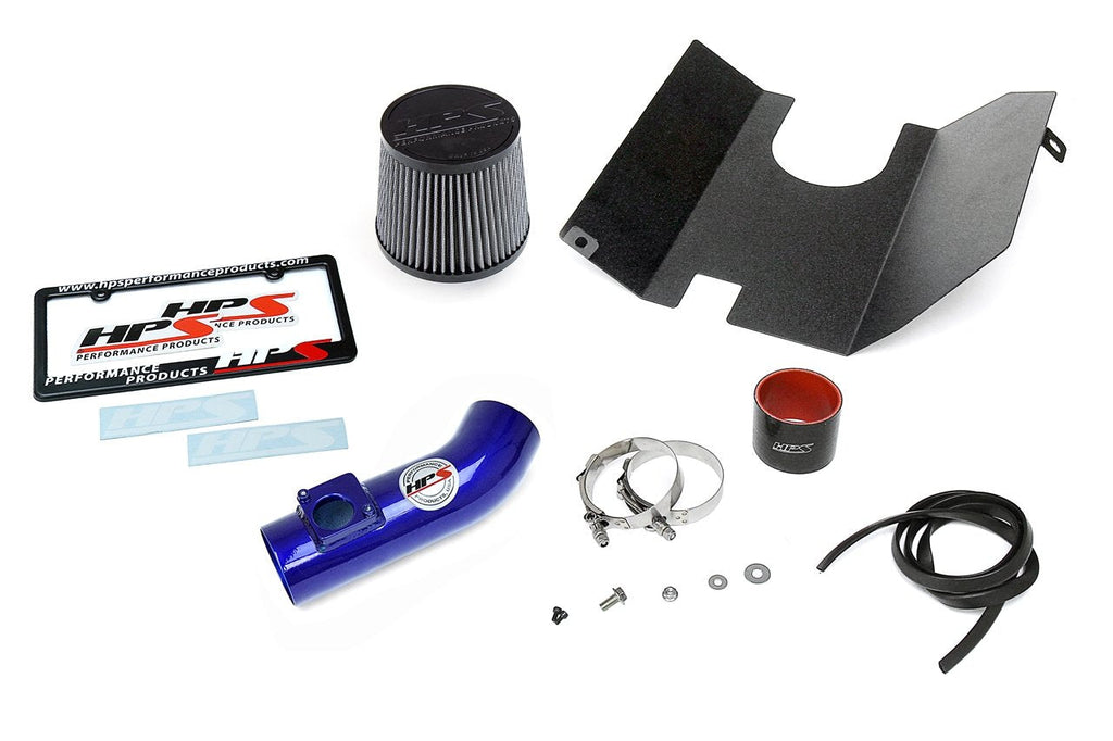 HPS Shortram Air Intake Kit 2004-2007 Subaru WRX STi 2.5L Turbo, Includes Heat Shield, Blue
