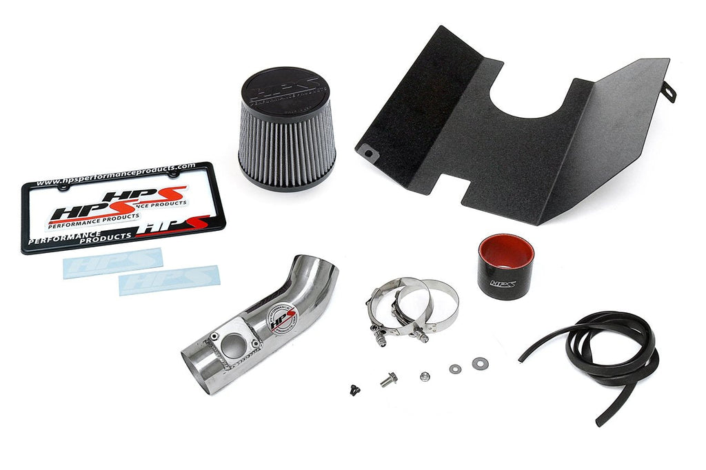 HPS Shortram Air Intake Kit 2004-2007 Subaru WRX STi 2.5L Turbo, Includes Heat Shield, Polish