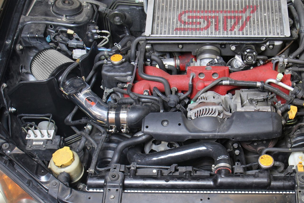 HPS Shortram Air Intake Kit 2004-2007 Subaru WRX STi 2.5L Turbo, Includes Heat Shield, Polish
