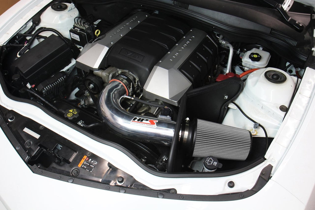HPS Performance HPS Shortram Air Intake Kit 2010-2015 Chevy Camaro SS 6.2L V8, Includes Heat Shield, 827-607