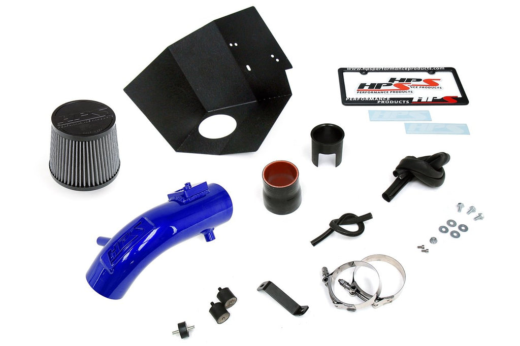 HPS Shortram Air Intake Kit 2016 Scion iM 1.8L, Includes Heat Shield, Blue