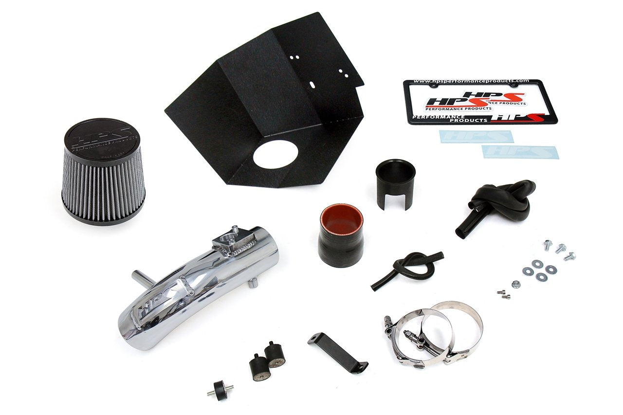 HPS Shortram Air Intake Kit 2009-2019 Toyota Corolla 1.8L, Includes Heat Shield, Polish