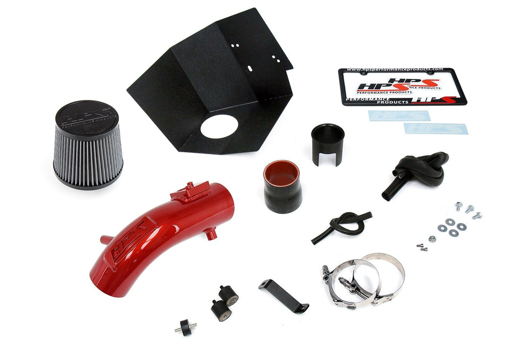 HPS Shortram Air Intake Kit 2017-2018 Toyota Corolla iM 1.8L, Includes Heat Shield, Red