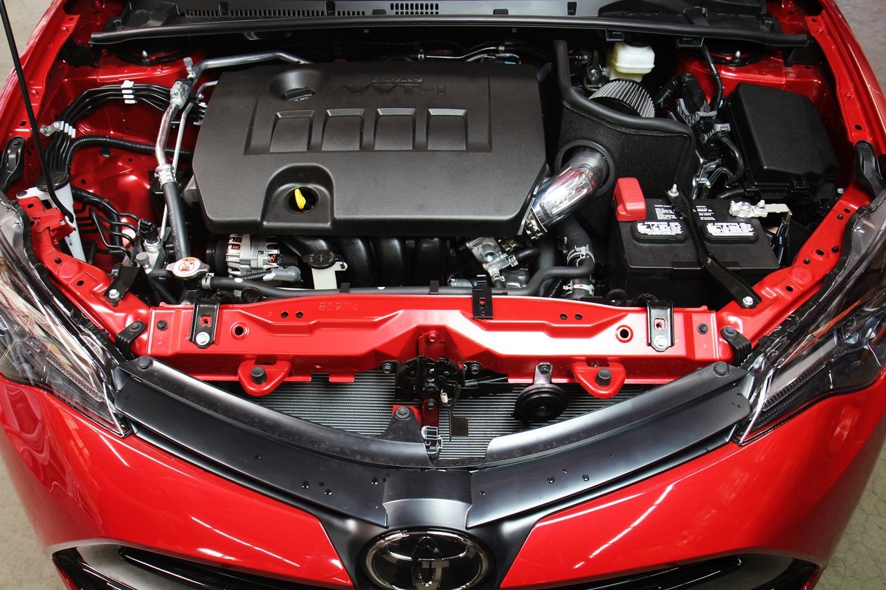 HPS Shortram Air Intake Kit 2017-2018 Toyota Corolla iM 1.8L, Includes Heat Shield, Red