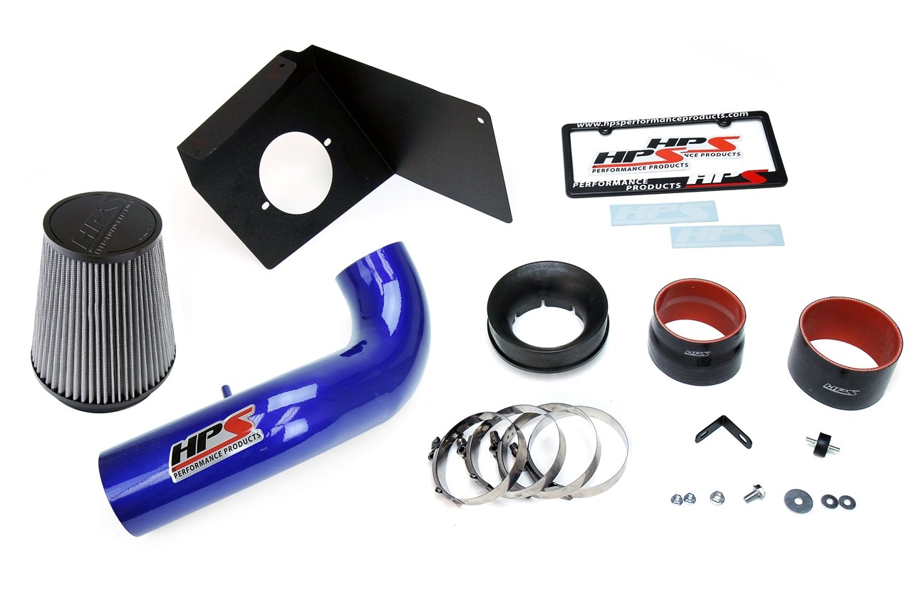 HPS Shortram Air Intake Kit 2007-2008 GMC Yukon 4.8L 5.3L 6.0L 6.2L V8, Includes Heat Shield, Blue