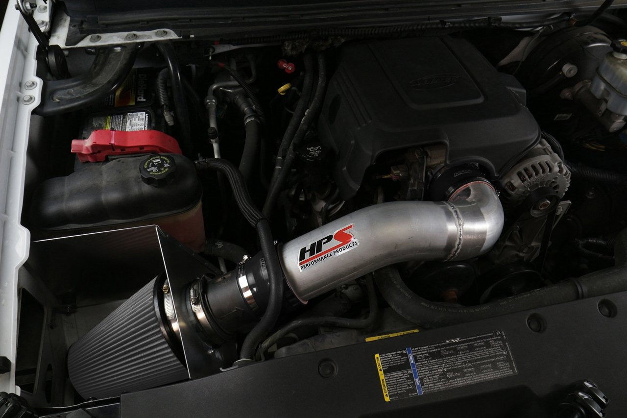 HPS Shortram Air Intake Kit 2007-2008 Cadillac Escalade 6.2L V8, Includes Heat Shield, Red