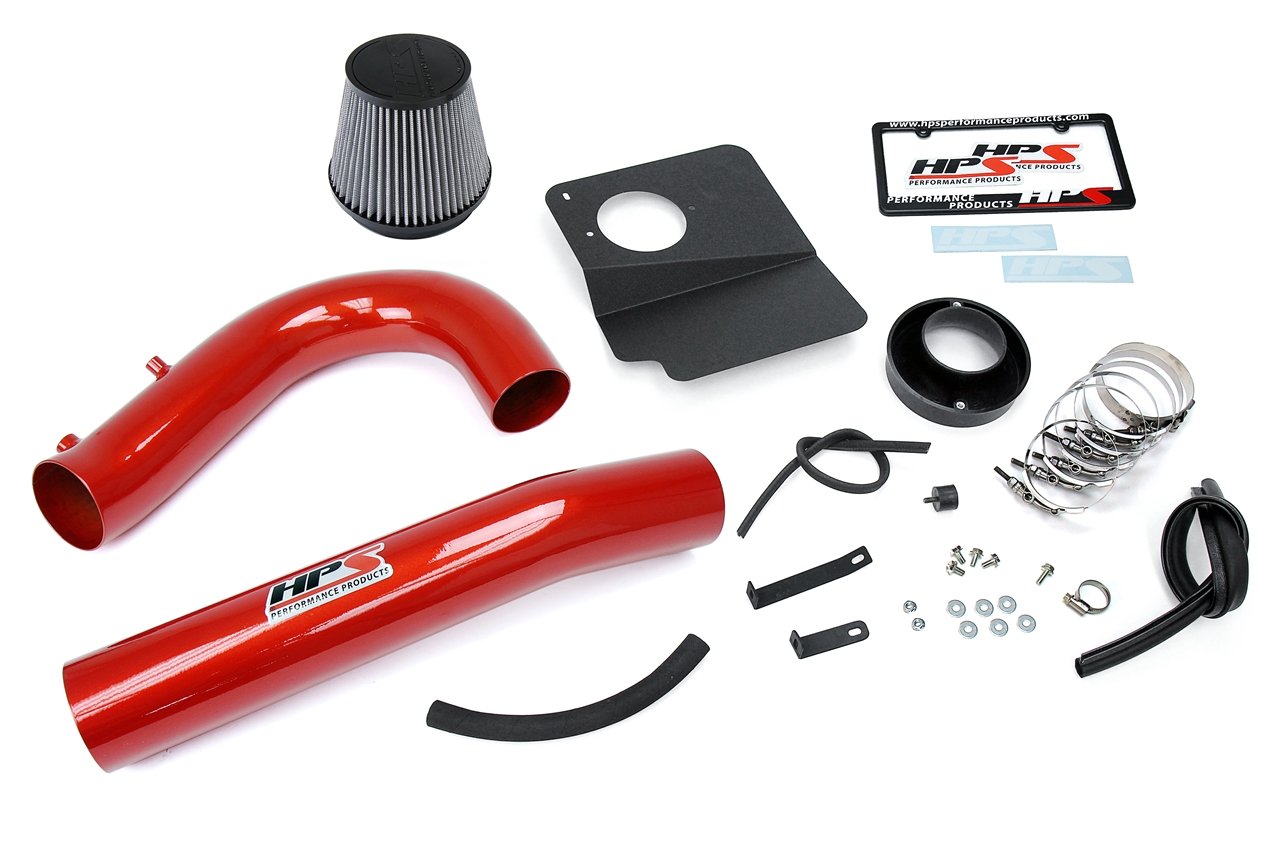 HPS Shortram Air Intake Kit 2011-2018 Dodge Charger 3.6L V6, Includes Heat Shield, Red