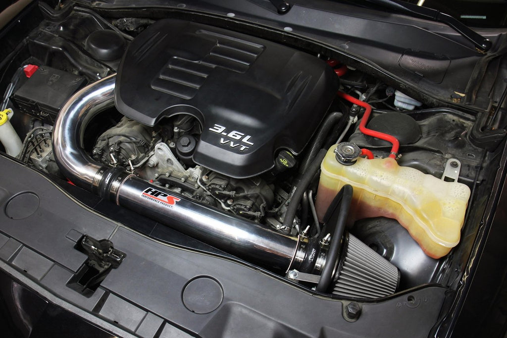 HPS Shortram Air Intake Kit 2011-2018 Chrysler 300 3.6L V6, Includes Heat Shield, Black