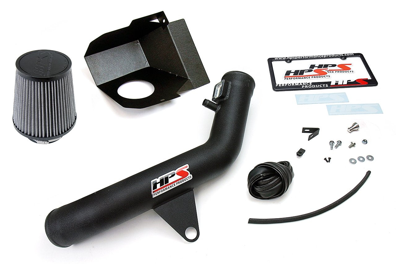 HPS Shortram Air Intake Kit 2014-2016 BMW M235i F22 3.0L Turbo N55, Includes Heat Shield, Black