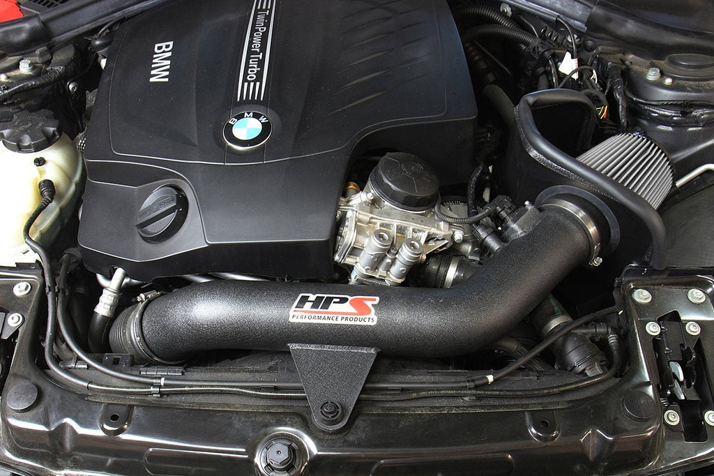 HPS Shortram Air Intake Kit 2016-2018 BMW M2 F87 3.0L Turbo N55, Includes Heat Shield, Blue