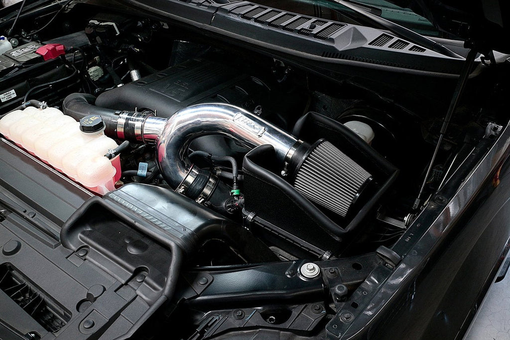HPS Shortram Air Intake Kit 2015-2018 Ford F150 2.7L Ecoboost Turbo, Includes Heat Shield, Polish