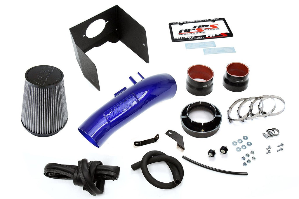 HPS Shortram Air Intake Kit 2008-2018 Toyota Land Cruiser 5.7L V8, Includes Heat Shield, Blue