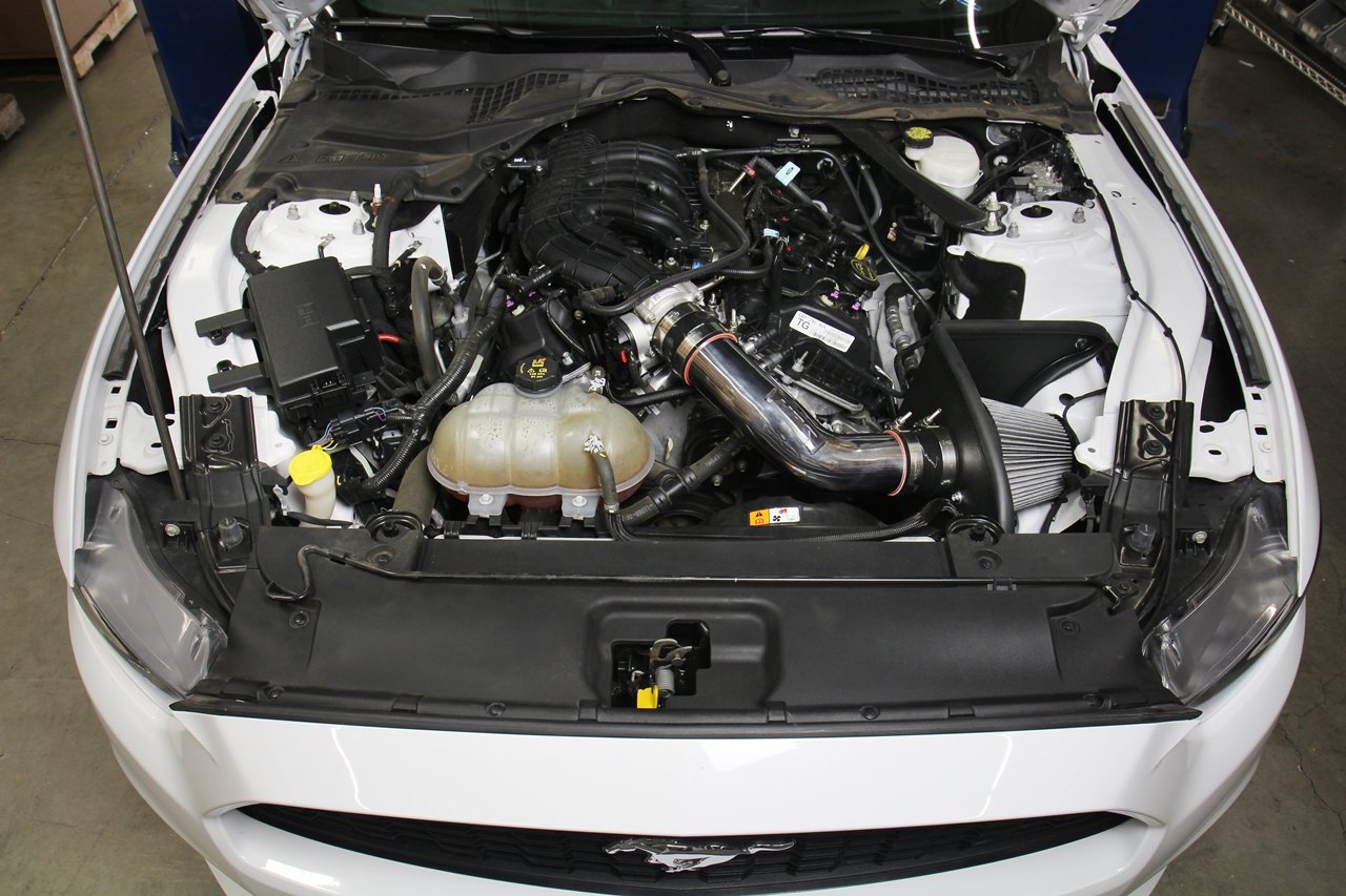 HPS Shortram Air Intake Kit 2015-2017 Ford Mustang 3.7L V6, Includes Heat Shield, Blue