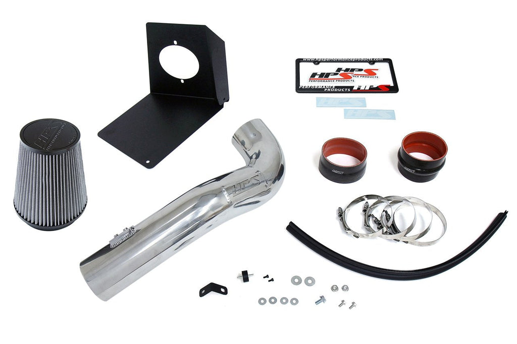 HPS Shortram Air Intake Kit 2009-2014 Cadillac Escalade 6.2L V8, Includes Heat Shield, Polish