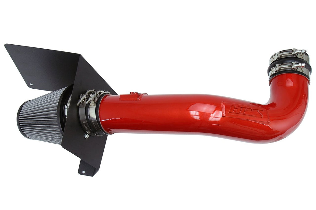 HPS Shortram Air Intake Kit 2009-2014 Cadillac Escalade 6.2L V8, Includes Heat Shield, Red