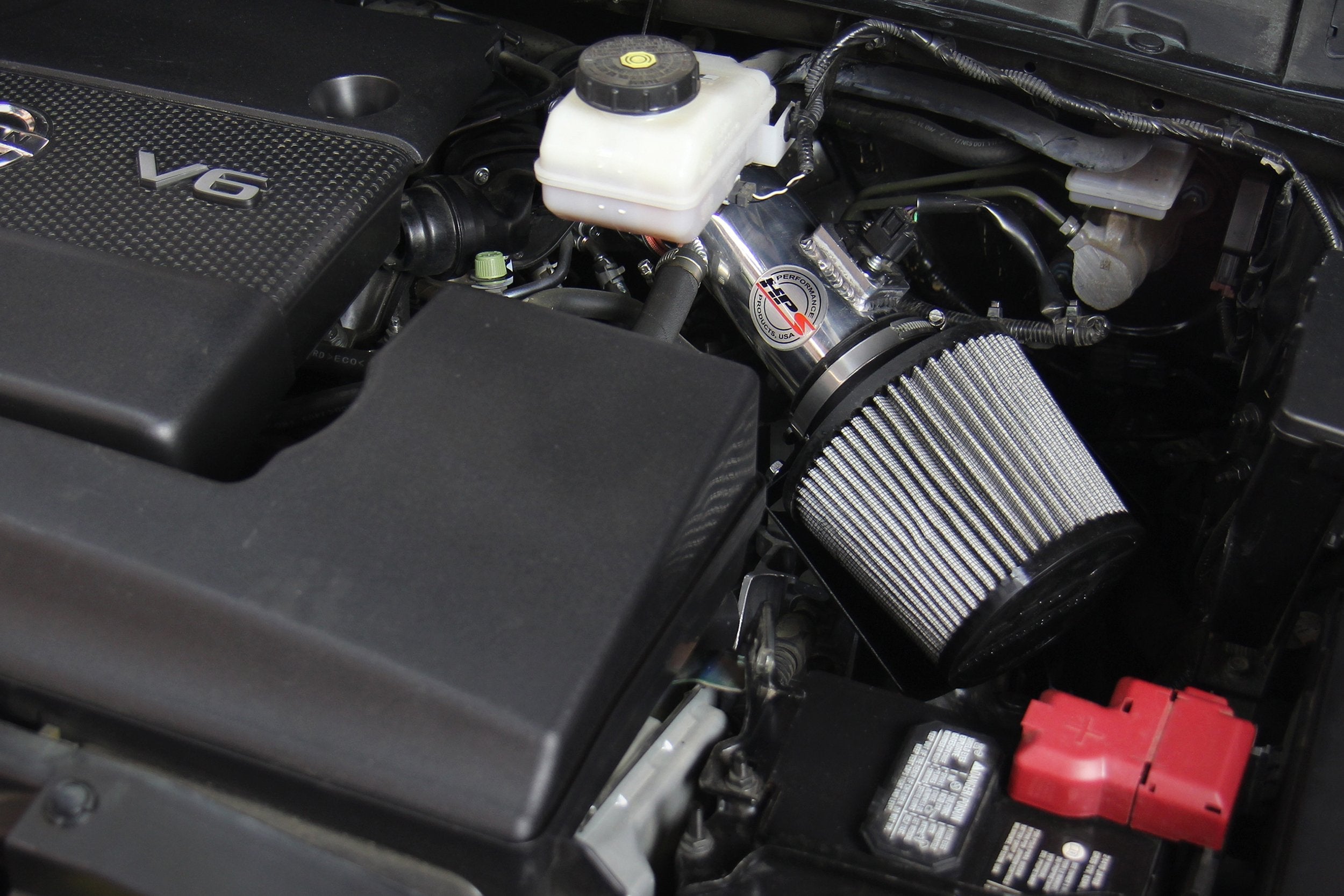 HPS Shortram Air Intake Kit 2013-2016 Nissan Pathfinder 3.5L V6, Includes Heat Shield, Black