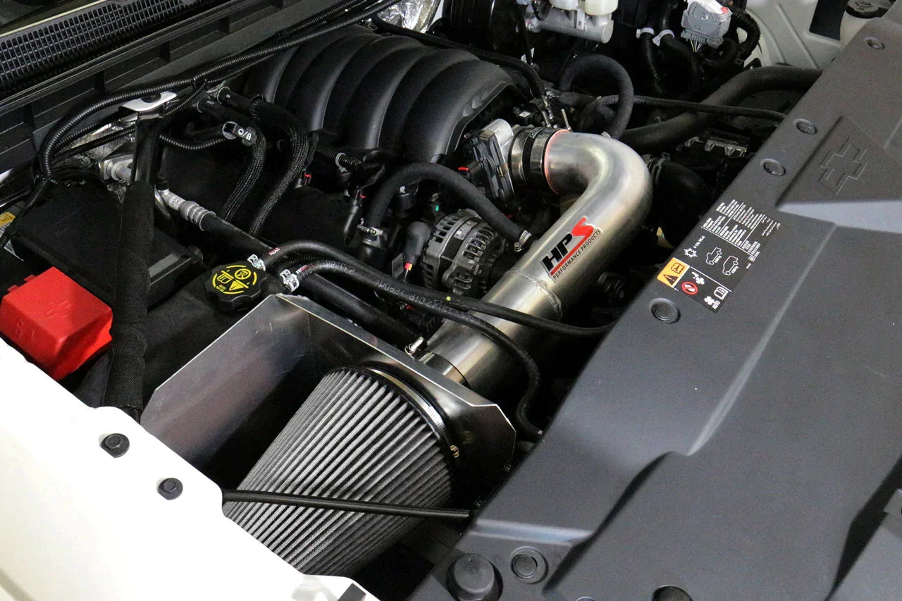 HPS Performance Air Intake Kit 2014-2018 GMC Sierra 1500 6.2L V8, Includes Heat Shield, 827-707