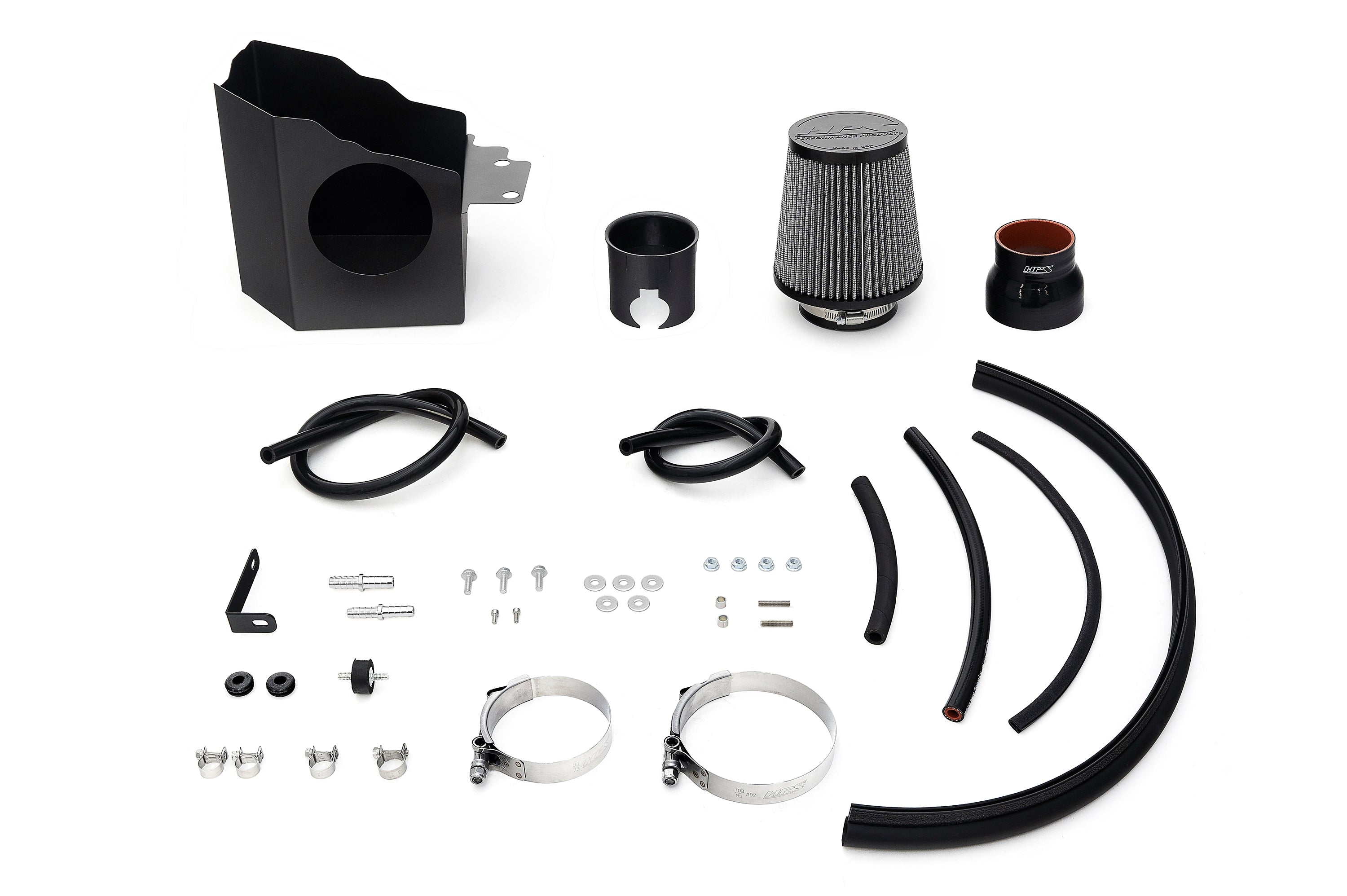 HPS Performance Air Intake Kit with Heat Shield, 2017-2021 Honda Civic Type R 2.0L Turbo FK8, 827-736