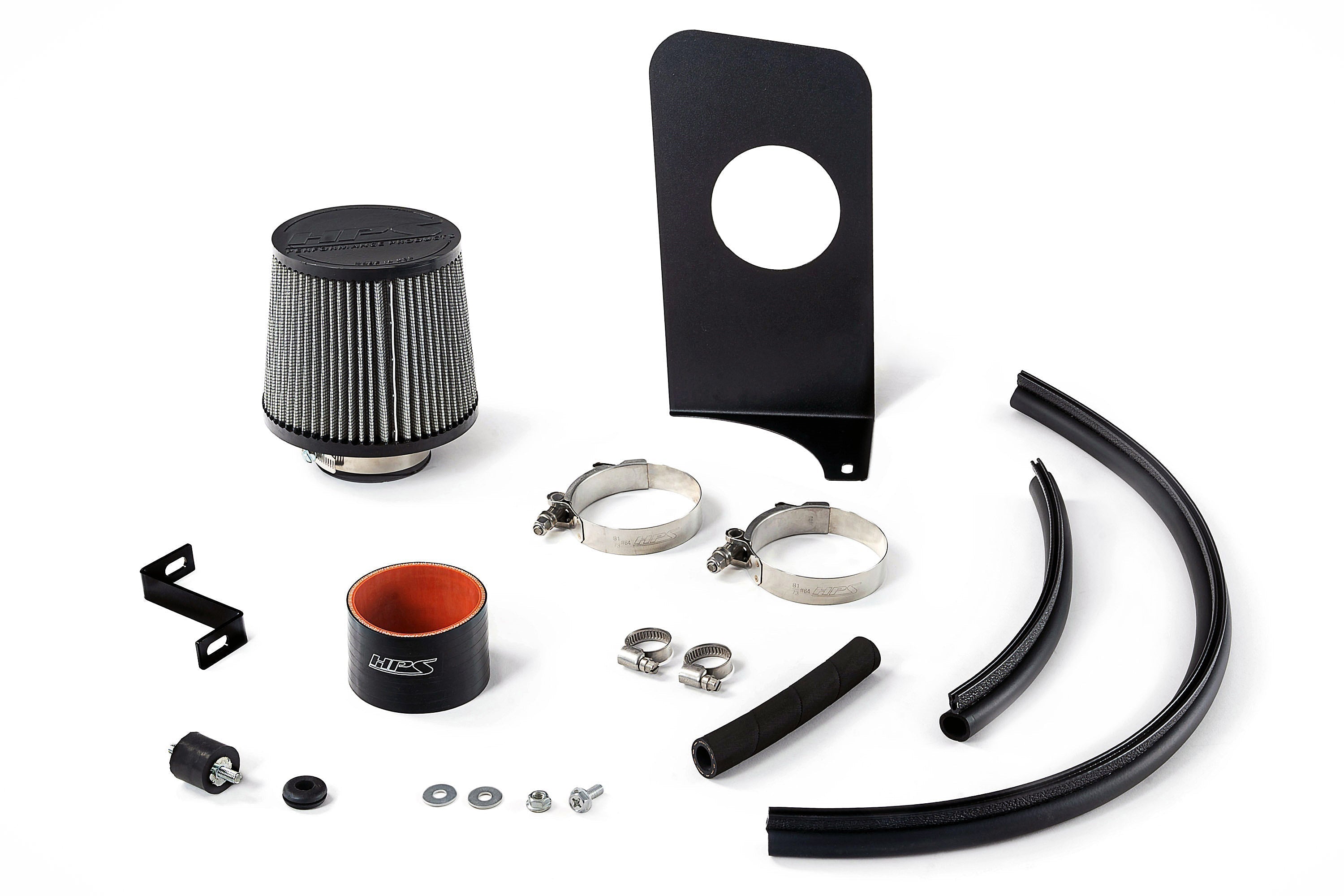 HPS Performance Air Intake Kit with Heat Shield, 2003-2006 Honda Accord 2.4L without MAF sensor, 827-737