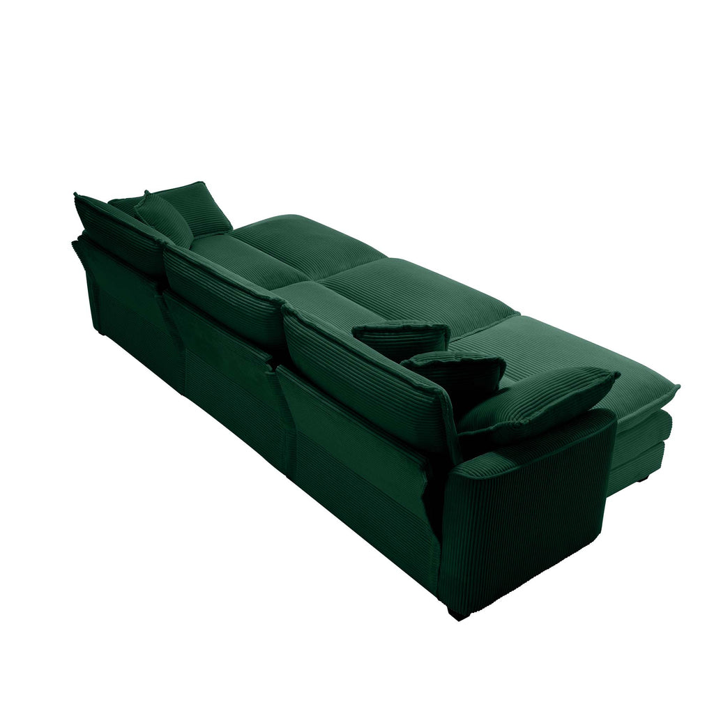Oversized Modular Cushion Sofa with Portable Ottoman