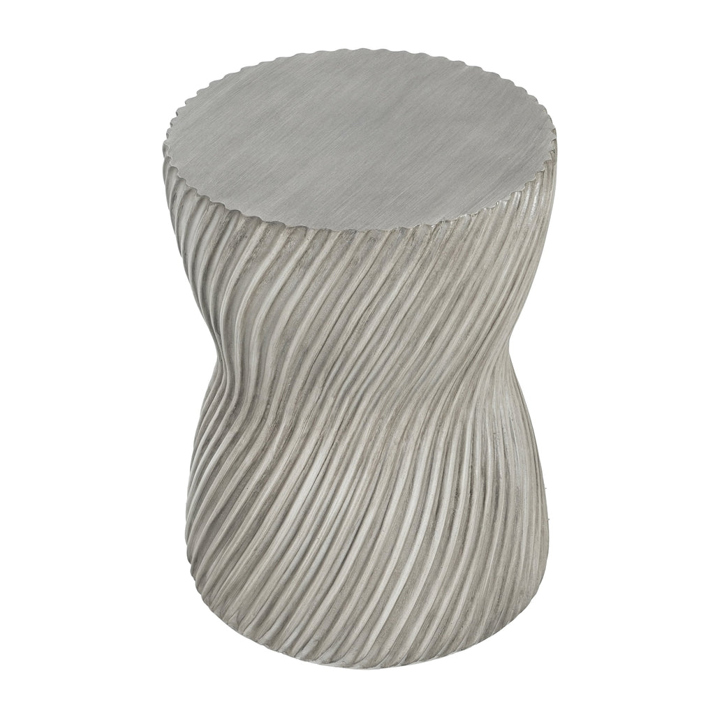 Outdoor MGO Concrete Hourglass Side Table with Spiral Pattern