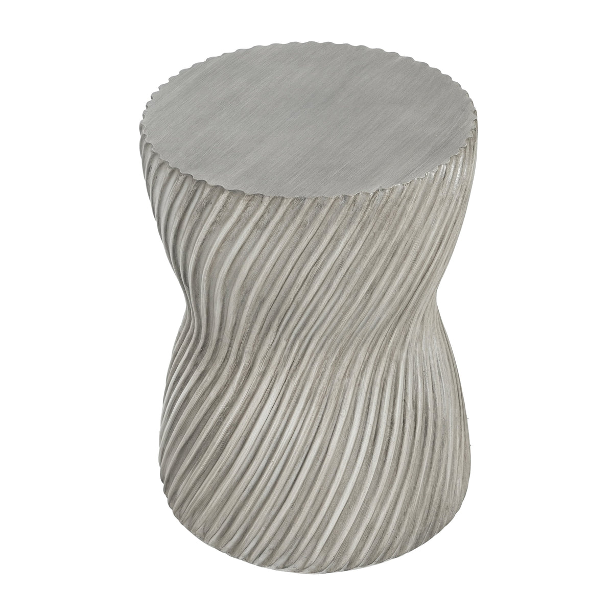 Outdoor MGO Concrete Hourglass Side Table with Spiral Pattern