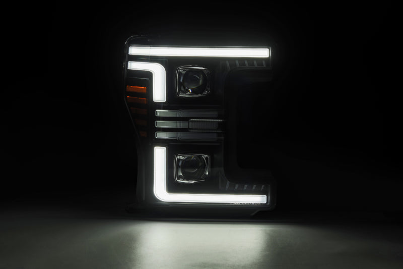 AlphaRex 17-19 Ford F-250/350/450/550  Super Duty PRO-Series Proj Headlights Black w/SeqSig & DRL 880321 *Discontinued